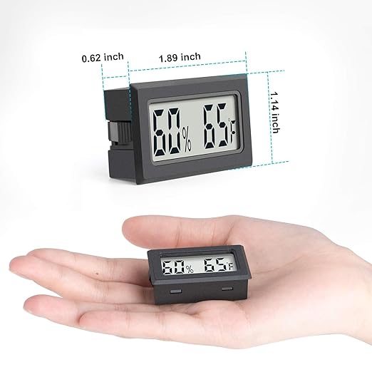 6 Pack Mini Indoor Temperature Humidity Meter Gauge Thermometer Hygrometer LCD Display Fahrenheit (℉) for Humidors Greenhouse Garden Cellar Jars Closet - Image 5