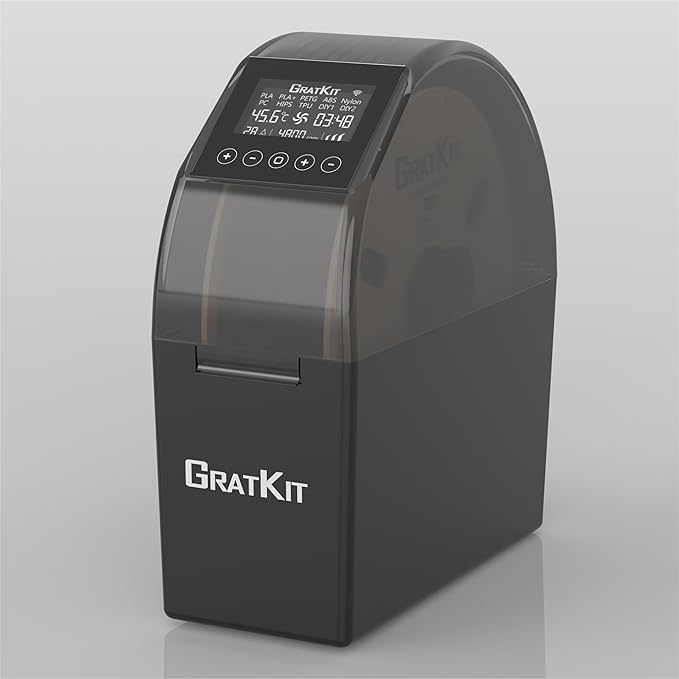 GratKit 3D Filament Dryer Box Firefly V2.0, Tuya App Controlled Smart Filament Dryer, Up to 70℃，5015 Fan Included, Compatible with Most 3D Printing filaments, PLA, PLA+, PETG, TPU, ABS, Nylon by Gratkit