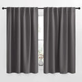 NICETOWN Blackout Curtain Panels for Living Room - (Grey Color) 52x63 Inch, 2 Panels Set, Room Darkening Blackout Drapes for Window by NICETOWN