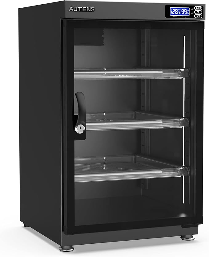 AUTENS 80L Dehumidifying Dry Cabinet Box, Digital Control Noiseless and Energy Saving, 4 Layers for DSLR SLR Camera Lens and Electronic Equipment Storage,Temperature Humidity LED Dual Screen - Image 8