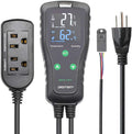 Temperature and Humidity ControllerPlug-in Thermostat Humidistat Reptile Greenhouse,Dual Stage Pre-Wired Outlet 110V 10A by SENSTREE