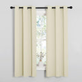 NICETOWN Kitchen Curtains, Short Curtains for Bedroom Windows, Thermal Insulated Room Darkening Curtain Panels for Girls Room, Cafe (Beige, 34" W by 63" L, 1 Pair) by NICETOWN
