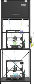 3D Printer Filament Storage Stand Rack with Dehumidifier| 3-Tier All-in-One Organizer with Tool Mounts, Dual Spool Holders | Compatible with Most 3D Printers (100LBlack) by RJOKMT