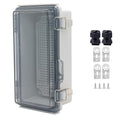 Waterproof Junction Box, ABS Plastic Electrical Box with Stainless Steel Latch, Hinged Cover Electric Project Enclosure Box with Mounting Plate, Wall Brackets & Cable Gland 7.9"x3.9"x2.8" by LuSumtly