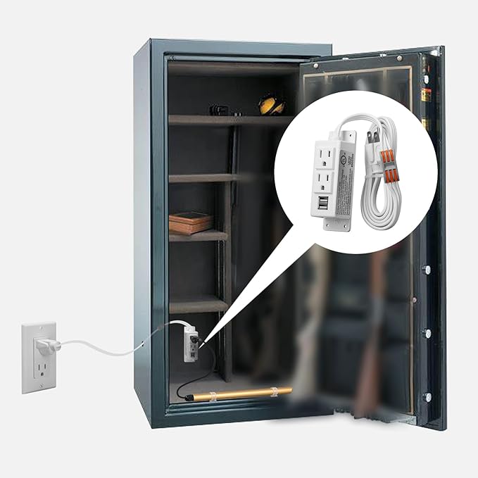 Gun Safe Power Outlet Kit, Briidea Gun Safe Accessory Electrical Outlet with USB for Interior Dehumidifiers and Lights, White - Image 7