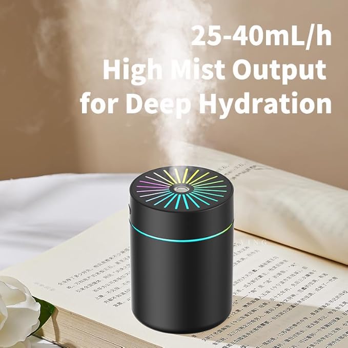 180ml Portable Small Humidifier with Colorful LED Night Light, USB Personal Desktop Humidifier for Car Home Office Travel, Auto Shut-Off, 2 Mist Modes, Super Quiet - Image 8