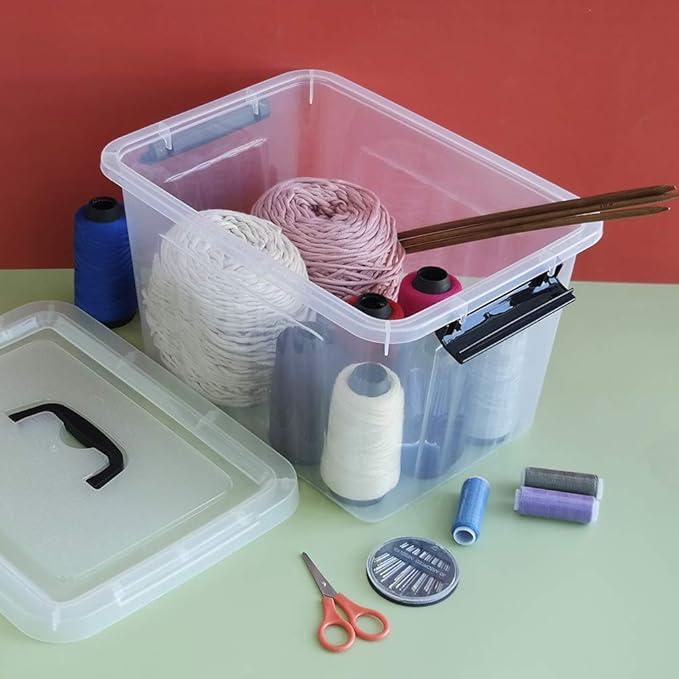 10 L Clear Plastic Latching Box, Plastic Storage Bin with Lids, 4-Pack - Image 6