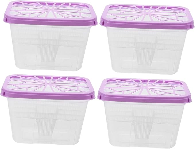DOITOOL 4pcs Plastic Moisture Absorber Box Refillable Sturdy for Closet and Indoor Environment by DOITOOL