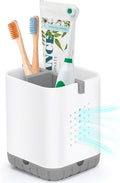 Boperzi Toothbrush Holders for Bathrooms, Detachable Electric Toothbrush Holder, Kids Toothbrush Holder Drainage, 3 slot Toothbrush and Toothpaste Holder Storage Caddy, Toothbrush Organizer White/Grey by Boperzi