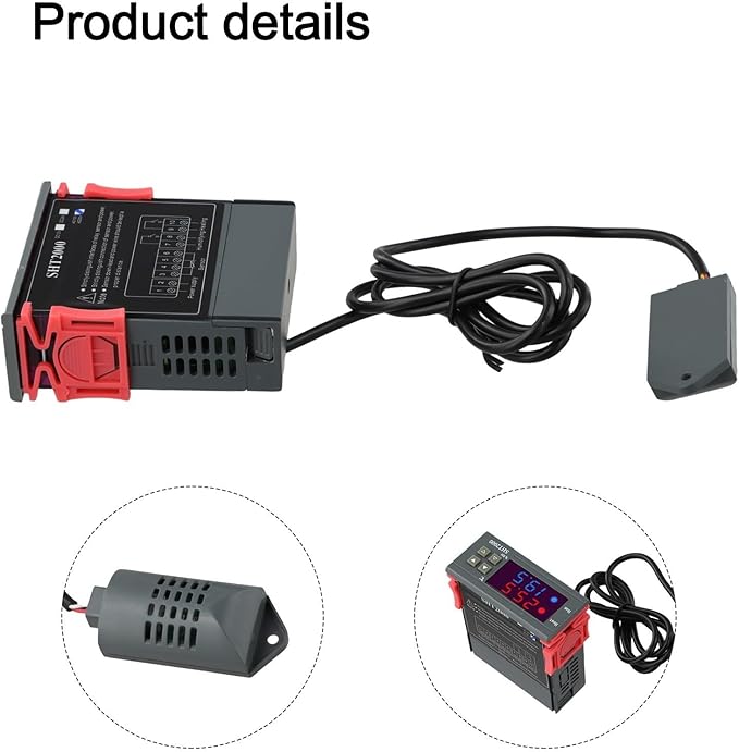 Humidity Controller SHT2000 Intelligent Digital Display Temperature Thermostat For Heating, Cooling, Humidifying Or Dehumidifying In Greenhouse, Workshop Or Storage(220V) - Image 9