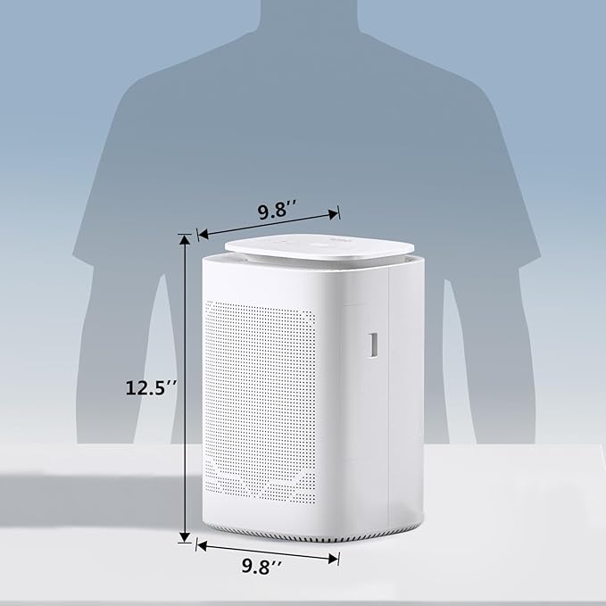 Dehumidifier and Air Purifier Combo HEPA H13 Filter and Negative Air Ion Function,54oz(1600ML) Water Tank with Drain Hose,24hrs Auto-Off Timer,Idea for Bedroom,Bathroom(W) - Image 7