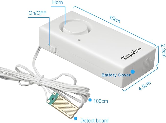 Topvico Water Leak Sensor Detector Flood Alarm for Basement RV Moisture 120dB Work Alone Battery Operated 3 Packs - Image 4