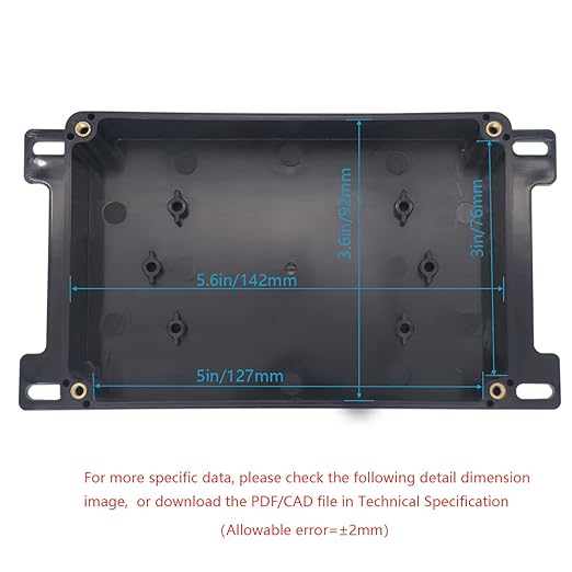 Zulkit Junction Box ABS Plastic Dustproof Waterproof IP65 Universal Electrical Boxes Project Enclosure with Fixed Ear Black 5.91 x 3.94 x 1.73 Inch (150 x 100 x 44 mm)(Pack of 2) - Image 5
