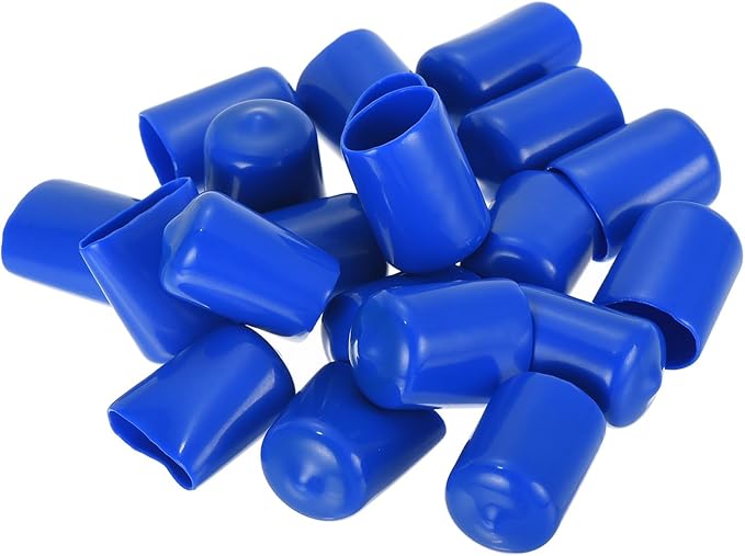 uxcell 20pcs Rubber End Caps 18mm ID Vinyl Round Tube Bolt Cap Cover Screw Thread Protectors Blue - Image 4