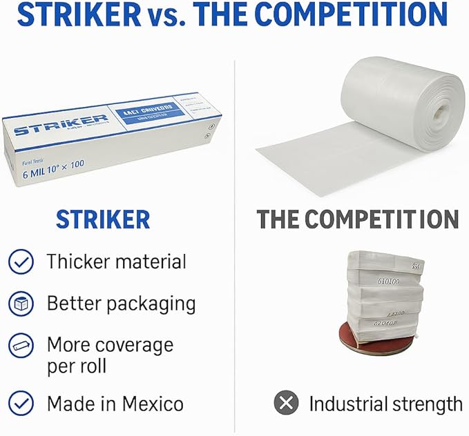 STRIKER Plastics Clear 6 Mil Plastic Sheeting 10' x 100' – Heavy Duty Poly Sheeting – Crawl Space Vapor & Moisture Barrier Cover, Painters Plastic Drop Cloth for Floor, Carpet & Furniture Protection - Image 3