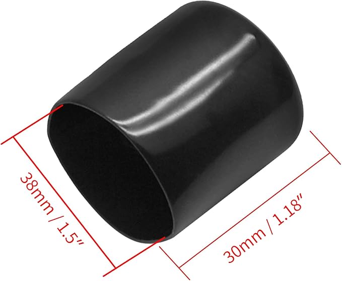 12Pcs Round Chair Leg Caps 1-1/2 Inch (38mm) ID Vinyl Flexible Bolt Chair Feet Covers Screw Thread Chair Leg Protectors for Chair Desk Table Sofa（Black） - Image 2