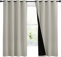NICETOWN Natural 100% Blackout Lined Curtains, 2 Thick Layers Completely Blackout Window Treatment Thermal Insulated Drapes for Kitchen/Bedroom (1 Pair, 55 inches Width x 68 inches Length Each Panel) by NICETOWN