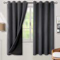 BGment Thermal Insulated 100% Blackout Curtains for Bedroom with Black Liner, Double Layer Full Room Darkening Noise Reducing Grommet Curtain (52 x 72 Inch, Dark Grey, 2 Panels) by BGment