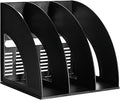 Marte Vanci Magazine File Holder Book Desktop Organizer Plastic Storage Sturdy Vertical 3 Section Folder Black by MarteVanci