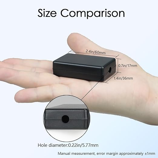 Project Box 8 Pieces Electrical Box Small Junction Box ABS Plastic Enclosure Power Electronic Case Black 2.36" x 1.42" x 0.67"(60 x 36 x 17mm) - Image 2