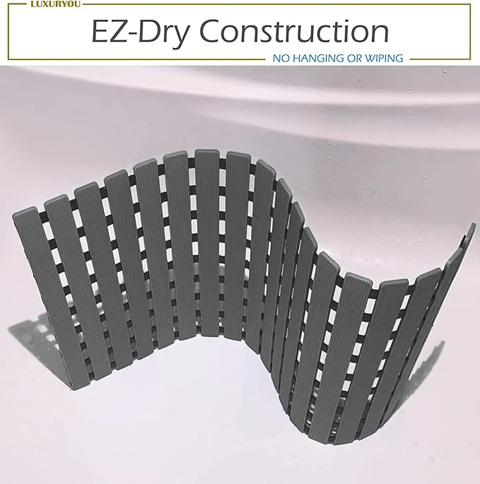 Non Slip Bathtub Mat | Double-Layered Shower Floor Mat with Suction Cups | EZ-Dry Construction | Non-Toxic, BPA, Latex, Phthalate, PVC Free (Mist) - Image 4