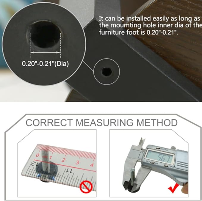 uxcell M6 x 23 x 28mm Screw on Furniture Glide Leveling Feet Adjustable Leveler Pad for Chair Industrial Machine Desk Leg 8pcs - Image 3