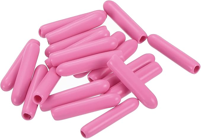 uxcell 20pcs Rubber End Caps 2mm ID Vinyl PVC Round Tube Bolt Cap Cover Screw Thread Protectors Pink - Image 4