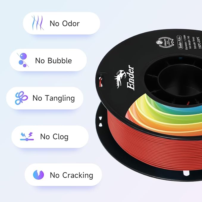 Creality 3D Printer Filament, PLA Plus Filament 1.75mm Deep Red, PLA Pro Toughness Upgraded Dimensional Accuracy +/- 0.03mm, 1KG Spool(2.2lbs) Ender PLA+ Filament for Most 3D Printer - Image 3