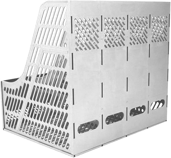 SAYEEC Sturdy Magazine Holder Organizer Desktop 4 Compartment File Holders Frames File Dividers Document Storage Rack Literature Organizer for Office Home School Gray - Image 4