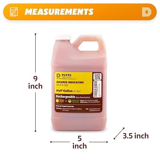 "Dry & Dry" [3.7 LBS] Premium Orange Indicating Silica Gel Desiccant Beads(Industry Standard 3-5 mm) - Rechargeable Silica Gel Beads(3.7 LBS) - Image 2