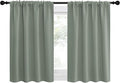 NICETOWN 2 Panels Blackout Curtains, Rod Pocket Thermal Insulated Drapes for Kitchen, Heavy Duty Small Window Treatment for Dorm Room, Studio Apartment, Basement (Greyish Green, W42 x L30) by NICETOWN