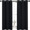 NICETOWN Halloween Bathroom Blackout Curtains and Drapes, Black Solid Thermal Insulated Grommet Blackout Drapery Panels for Window (2 Panels, 34 inches Wide by 45 inches Long, Black) by NICETOWN