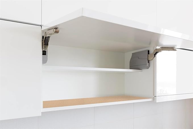 SteadMax Shelf Liner, 15 inches x 6 feet Total, Non-Slip Ultra-Grip Mats for Kitchen or Bathroom Shelves, Cabinets, Pantry, Non-Adhesive Drawer Liner, Durable, Strong, Beige (2 Pack) - Image 4