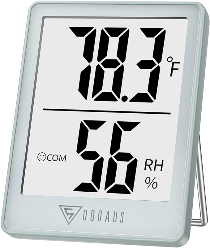 DOQAUS Digital Hygrometer Indoor Thermometer Humidity Gauge Room Thermometer with 5s Fast Refresh Accurate Temperature Humidity Monitor, Light Blue by DOQAUS
