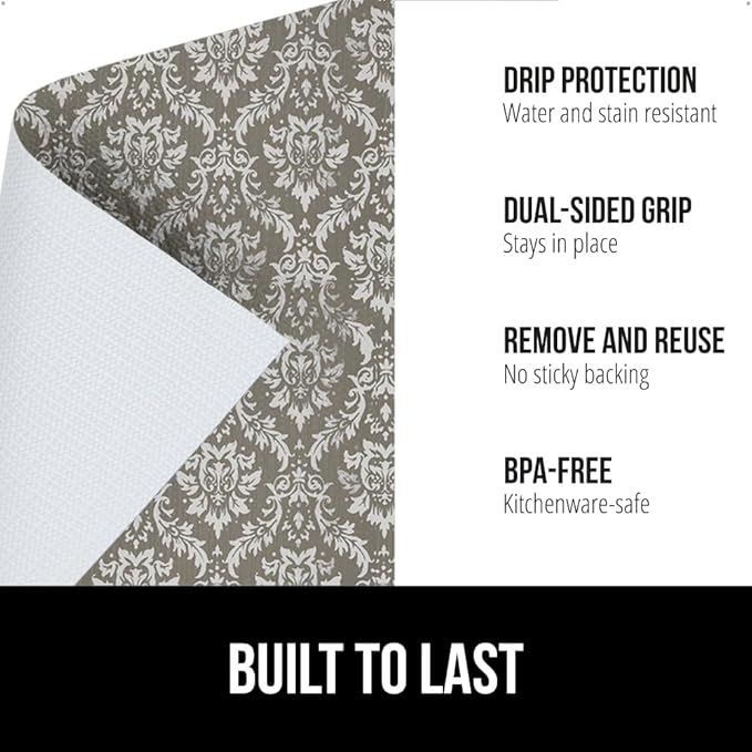 GORILLA GRIP DripGuard Shelf Liner, Non-Adhesive Drawer and Kitchen Cabinet Protector, 24x240 In, Strong Grip Slip Resistant Underside, Smooth Surface Liners for Cabinets, Bathroom Closets Beige Cream - Image 2