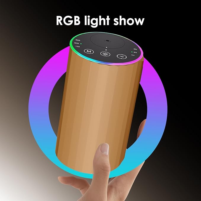 Waterless Essential Oil Diffuser, Battery Powered Mini Scent Air Machine, Aromatherapy Mist Diffuser for Home Room Car Office (Gold) - Image 5