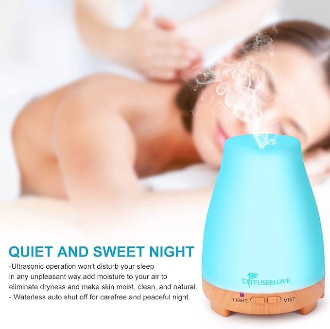 Diffuserlove Essential Oil Diffusers 200ML Remote Control Diffuser Mist Humidifiers BPA-Free Aromatherapy Diffuser (Yellow Base) - Image 5