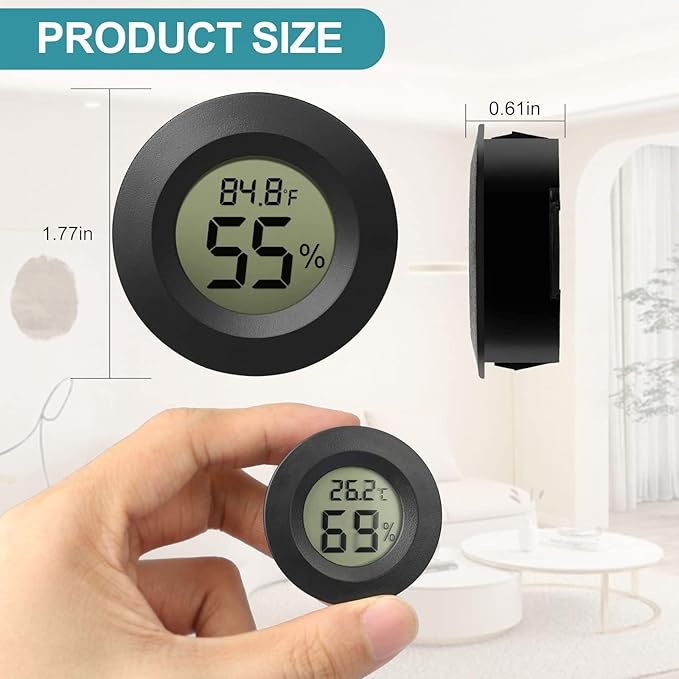 EEEKit Hygrometer Thermometer, 3 Pack LCD Monitor Indoor Humidity Meter, Outdoor Weather Temperature Gauge for Home Office - Image 6