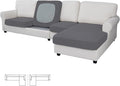 Easy-Going Stretch 4 Pieces Couch Cushion Covers for Sectional Sofa Left/Right L Shape Chaise Lounge Sofa Seat slipcover Anti-Slip Sofa Cover Soft (3 Seater + 1 Chaise, Grey) by Easy-Going