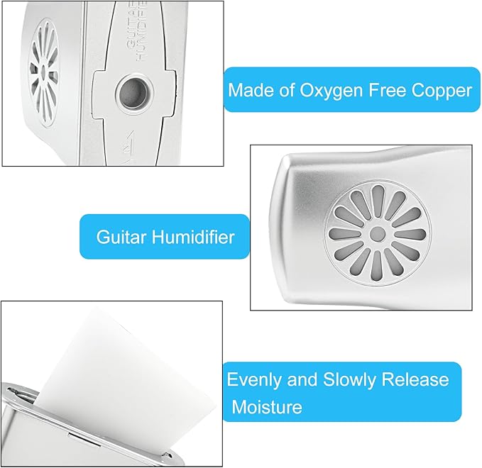 4 Pcs Acoustic Guitar Humidifier, Silver Guitar Humidifier Instrument Humidifier for Prevent Cracking - Image 3