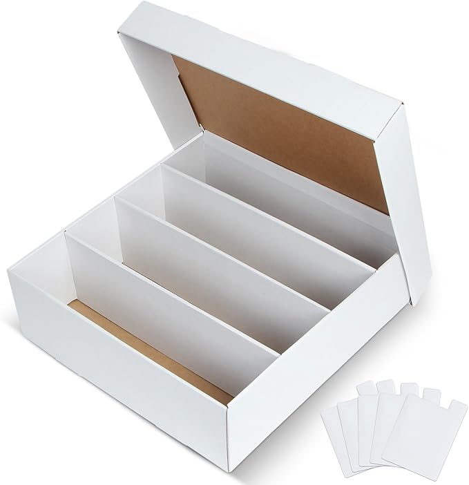 4 Pack Trading Card Storage Box - 4 Rows, Cardboard Storage Box holds 900+ Top Loaders, Graded Card Holder Organizer Case fits PSA/HGA Slabs - Image 7
