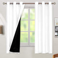 BGment Thermal Insulated 100% Blackout Curtains for Bedroom with Black Liner, Double Layer Full Room Darkening Noise Reducing Grommet Curtain (38 x 63 Inch, Pure White, 2 Panels) by BGment