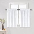DWCN White Curtains for Living Room Thermal Insulated, 50% Light Blocking Curtains for Bedroom, Dining Room Window, W 42x L 36 Inch, Set of 2 Rod Pocket Curtain Panels by DWCN