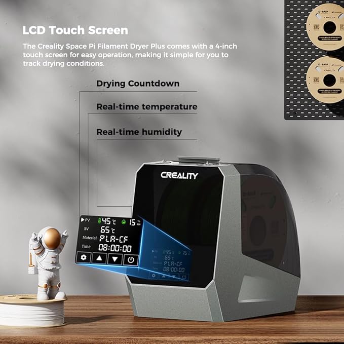 2 Pack Creality Official Space Pi Filament Dryer Plus Kit, 4 Spools Capability Filament Dryer Box for 3D Printing with PTC Heater,4'' LCD Touch Screen for 1.75/2.85mm PLA PETG ABS TPU Nylon - Image 4