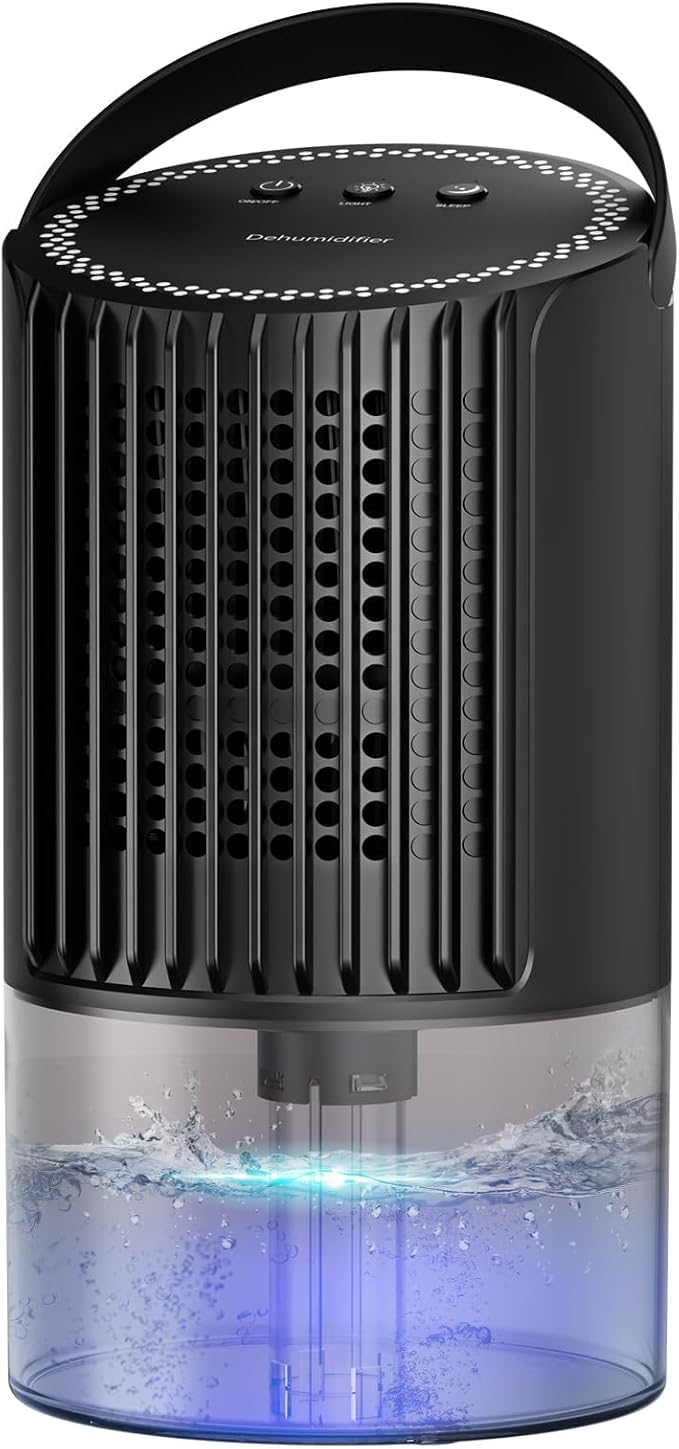 Dehumidifier, 34oz Small dehumidifiers for home, Ultra Quiet (25dB) 350 sq ft Mini Dehumidifier, Portable for Bathroom Bedroom Closet Basement RV, with 7-Color LED, Smart Defrost, Auto Shut-Off by Lonxfy