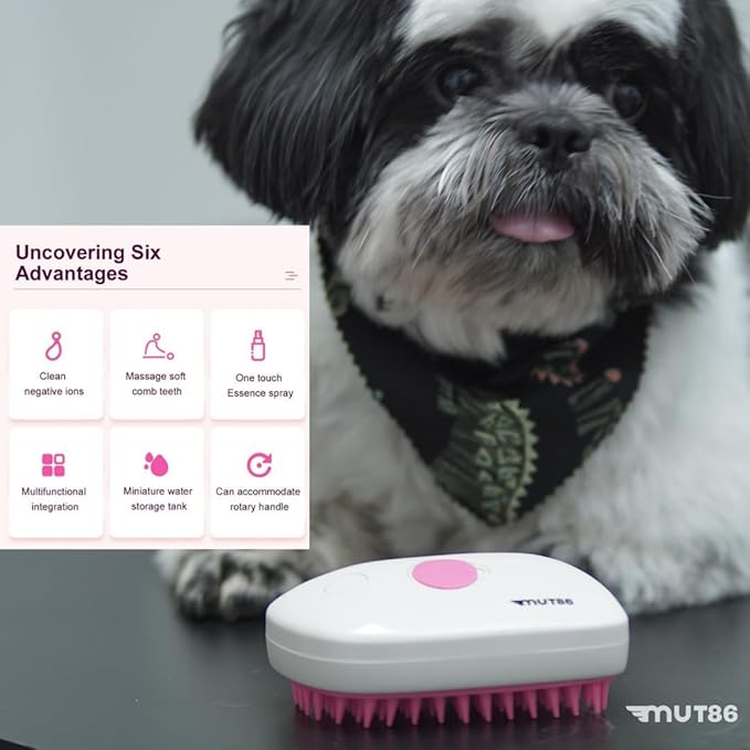 Cat Steam Brush, 3-in-1 Mist Grooming Brush, USB-C Rechargeable Anti-Static Silicone Pet Hair Cleaning Comb for Cats Dogs - Image 3