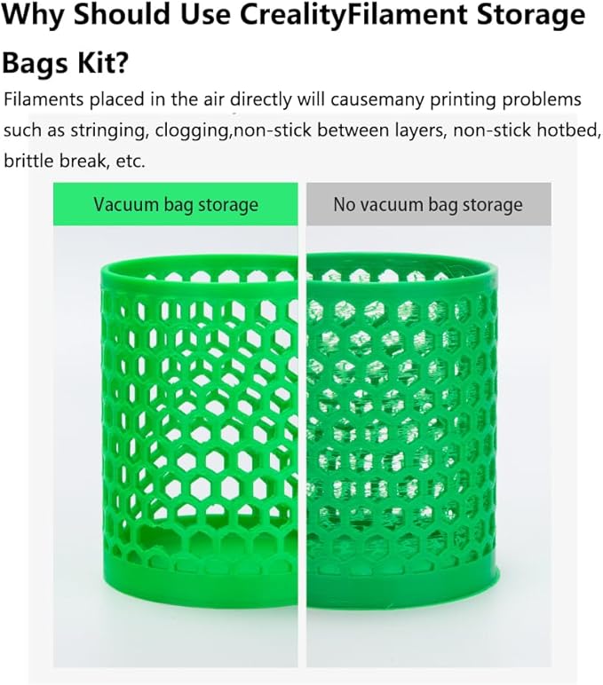 Creality Filament Storage Bag Vacuum Kit-10Pack Cleaning Drying Sealed Bags for 3D Printer Filament with Desiccants/Hand Pump - Image 3