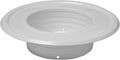 Vent Systems 4" Inch White Duct Connector Flange Plate – Galvanized Steel Straight HVAC Fitting for Cooling, Heating, Airflow, Ventilation System - Wall, Ceiling, Pipe Mount - Indoor Outdoor Use by VentSystems