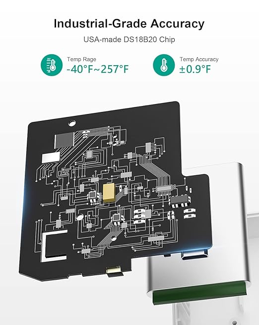 MOCREO WiFi Thermometer Freezer Alarm, Email Alert, App Notification, Data Record Export, No Subscription Fee, Remote Wireless Temperature Sensor for Refrigerator, Freezer, Hot Tub (2 Pack) - Image 9