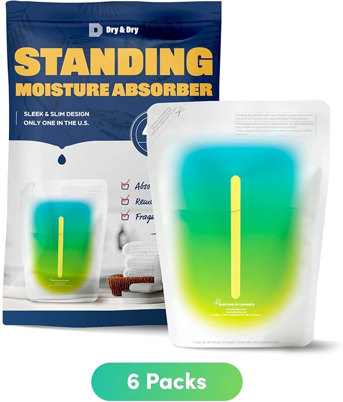 Dry & Dry 6 Pack Standing Moisture Absorbers to Control Excess Moisture in Basements, Closets, Bathrooms & Laundry Rooms - Image 3